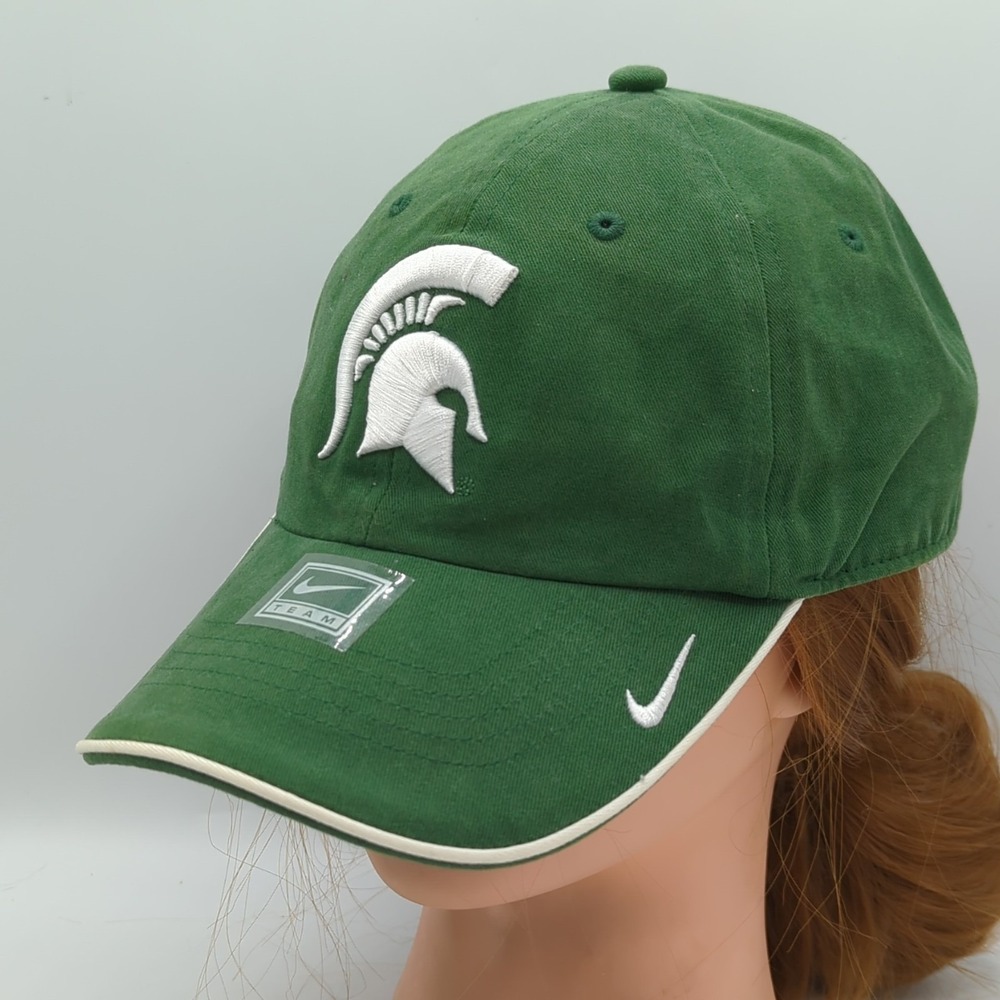 Michigan State Spartans Nike Team Hat Cap Green NCAA Basketball OSFA Adjustable